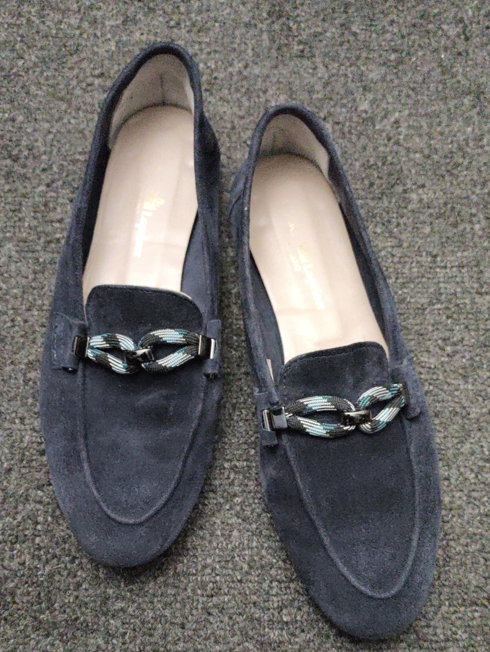 Suede Navy Slip-On Loafers
